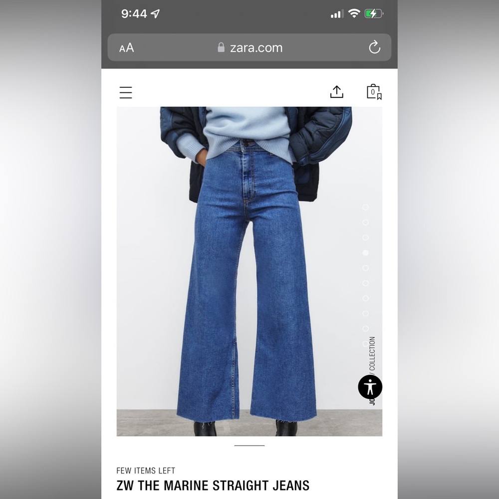 Zara marine straight jeans size 4